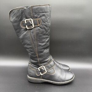 BOC Women's Boots Sz 8.5 M Barbara Børn Concept Tall Black Leather Riding